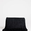 Topshop Jasmine small fringe envelope bag in black