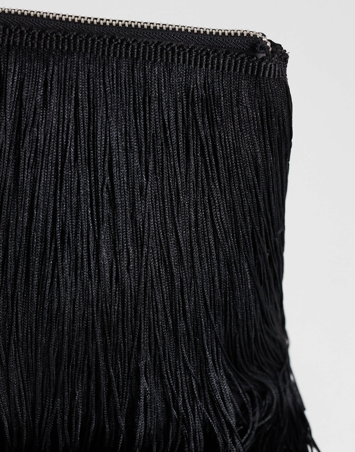 Topshop Jasmine small fringe envelope bag in black