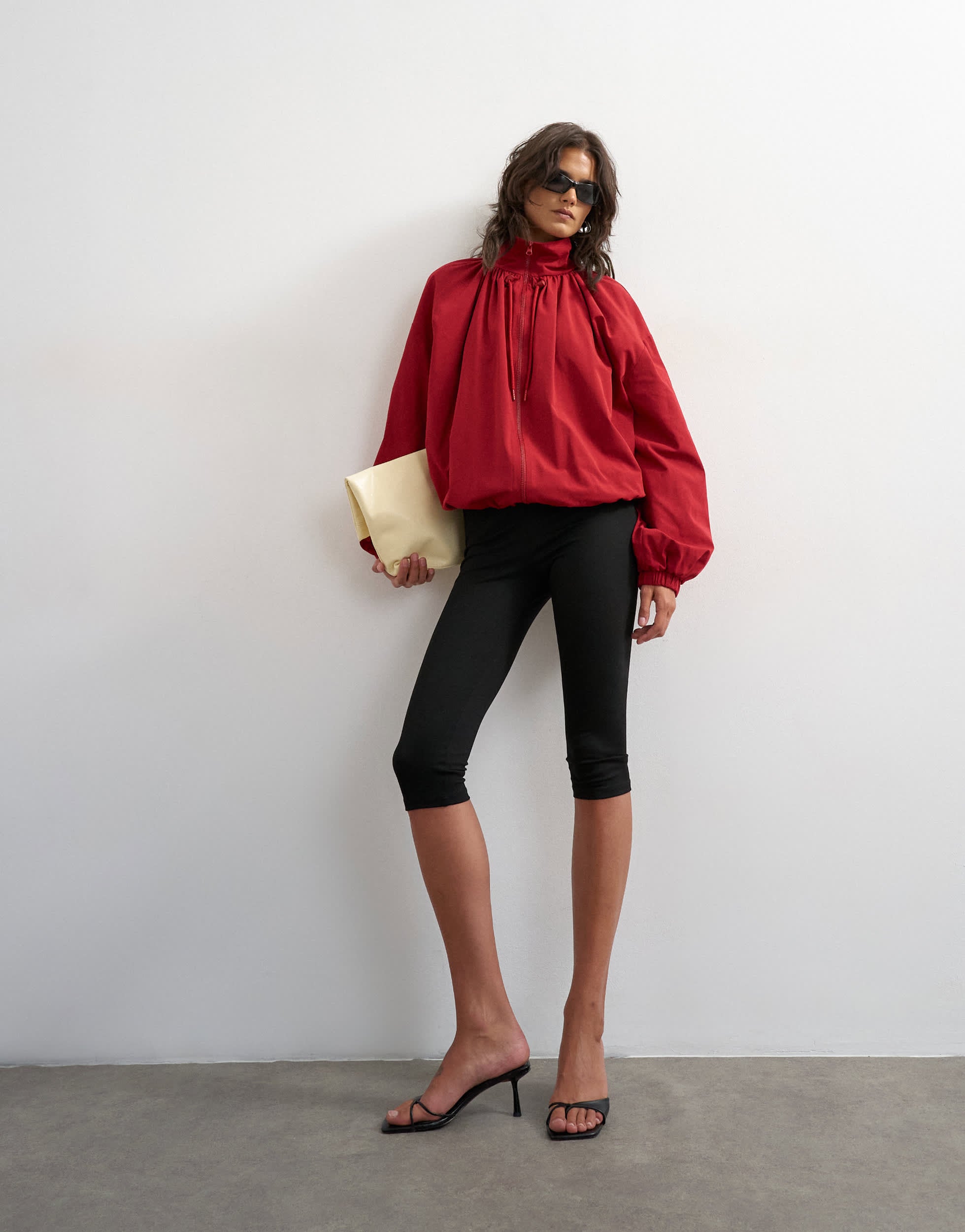 Topshop anorak jacket in red