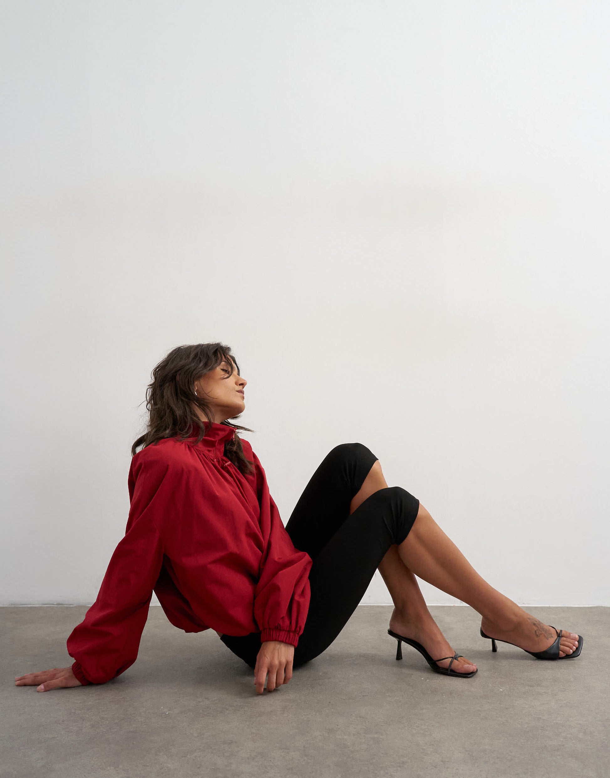 Topshop anorak jacket in red
