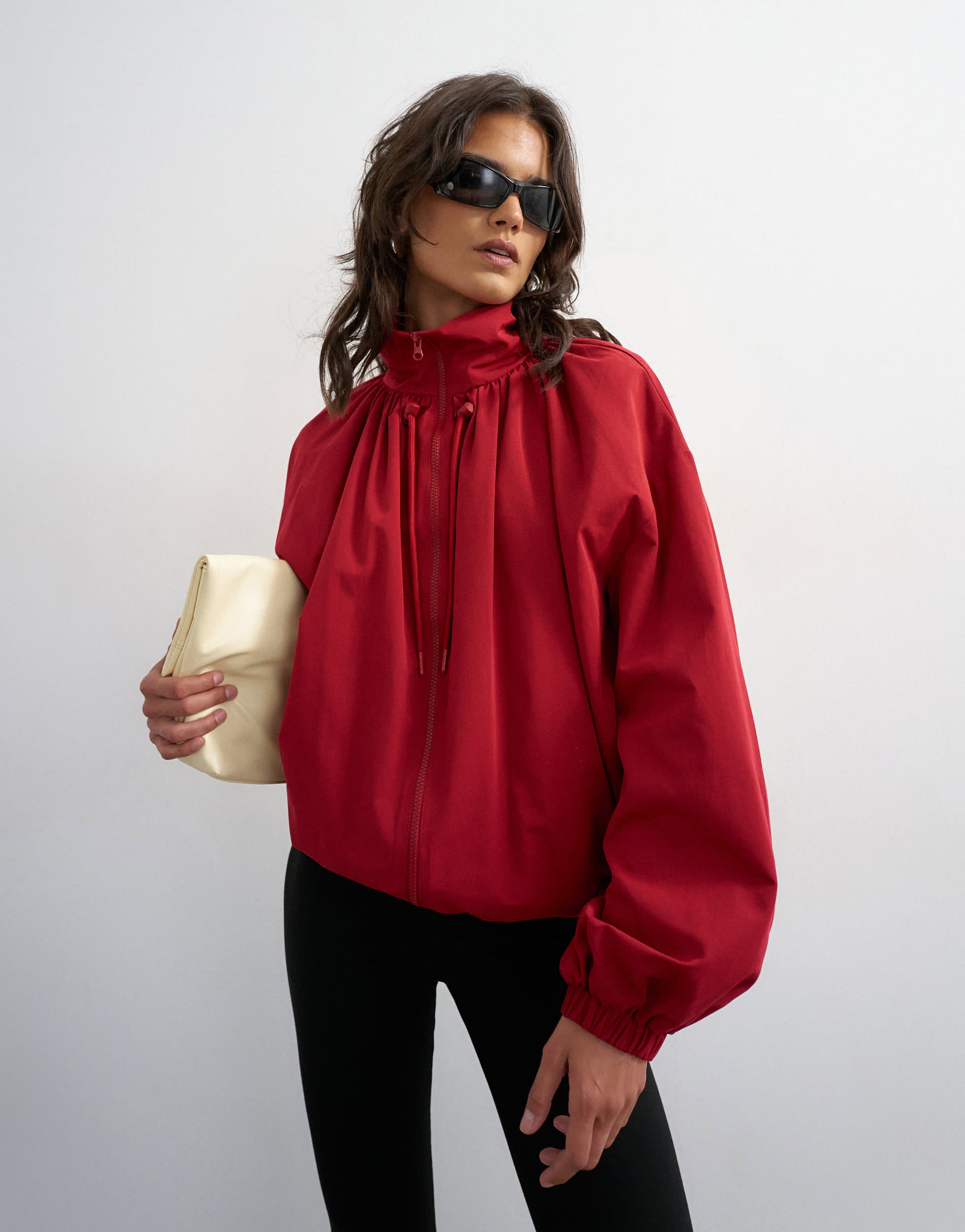 Topshop anorak jacket in red