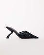 Topshop Alessio angular heel pointed court shoe in black zebra mesh