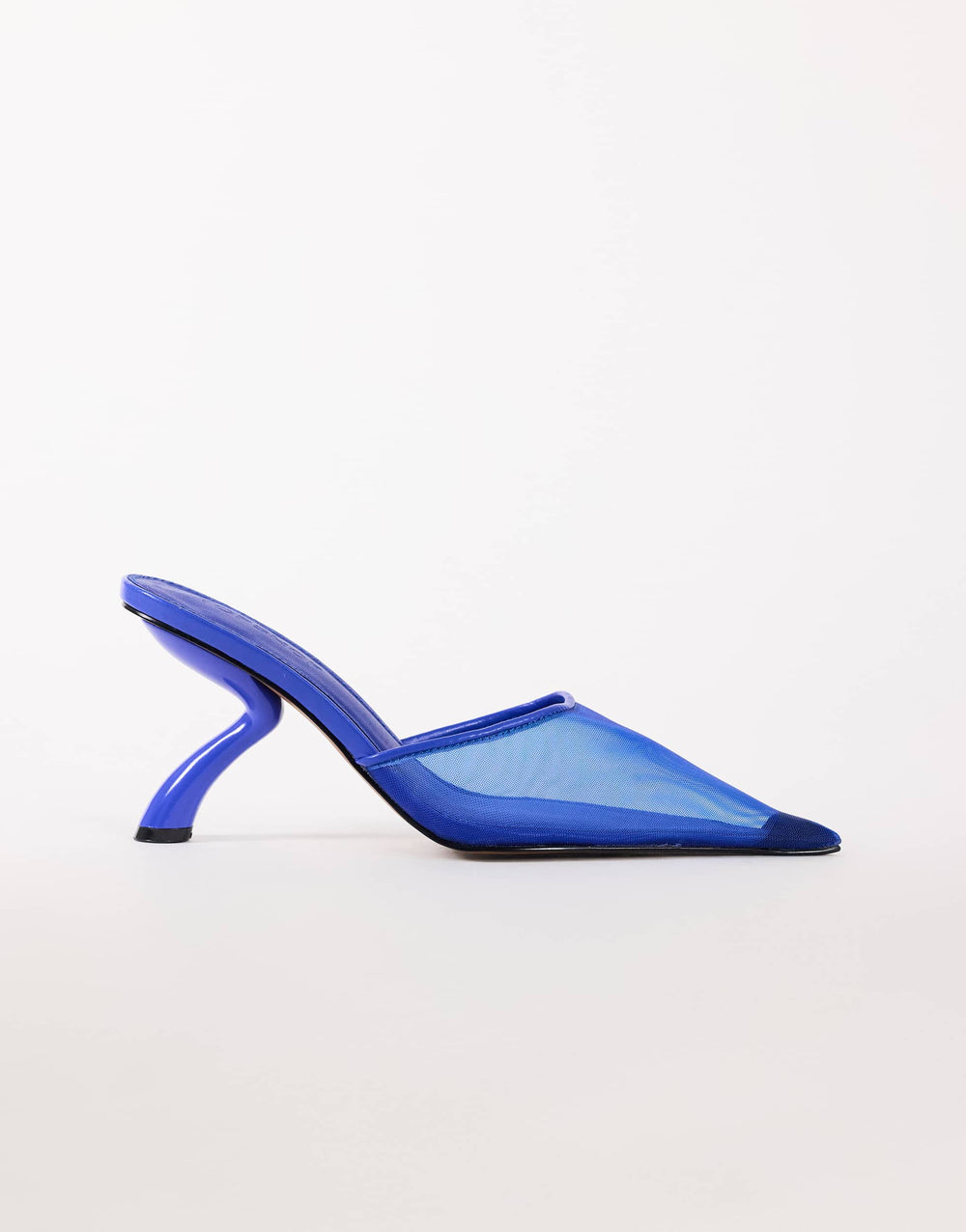 Topshop Alessio Pumps mit eckigem Absatz und spitzer Zehenpartie aus kobaltblauem Netzstoff
