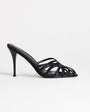 Topshop Azelia heeled sandal  with gems in black satin