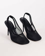 Topshop Arrow sling back mesh heeled shoe in black