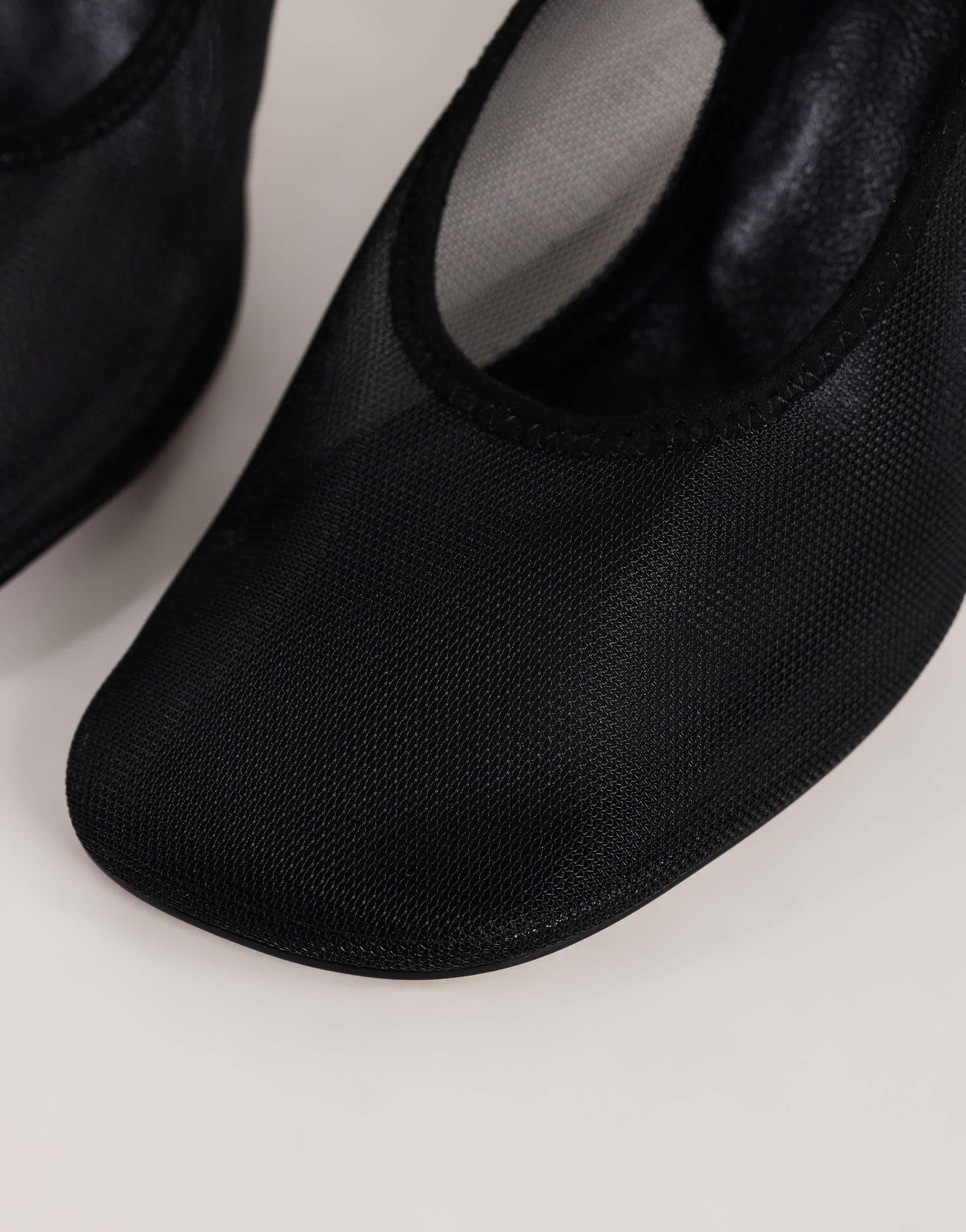 Topshop Arrow sling back mesh heeled shoe in black