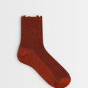 Topshop ribbed frill socks in rust
