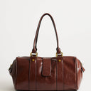 Topshop Star medium hardware detail bowler shoulder bag chocolate