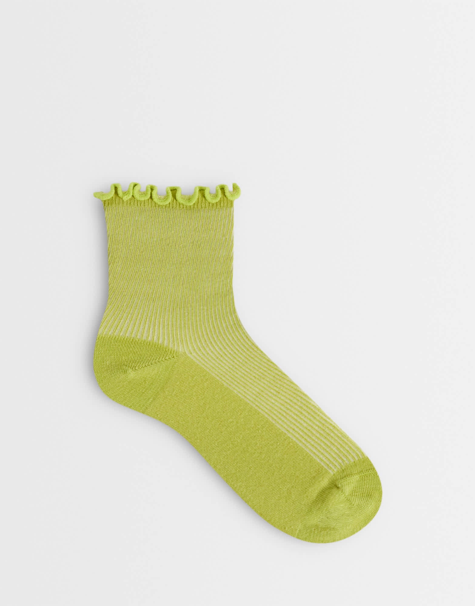 Topshop ribbed frill socks in lime