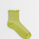 Topshop ribbed frill socks in lime