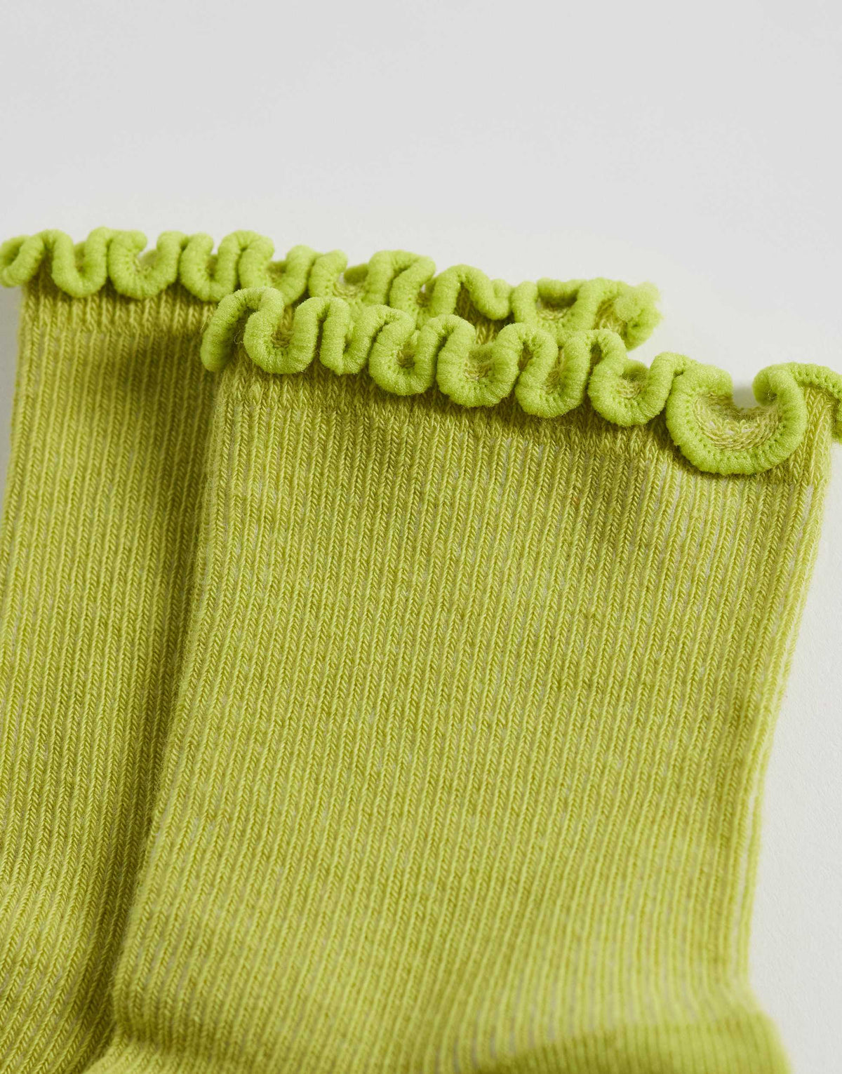 Topshop ribbed frill socks in lime
