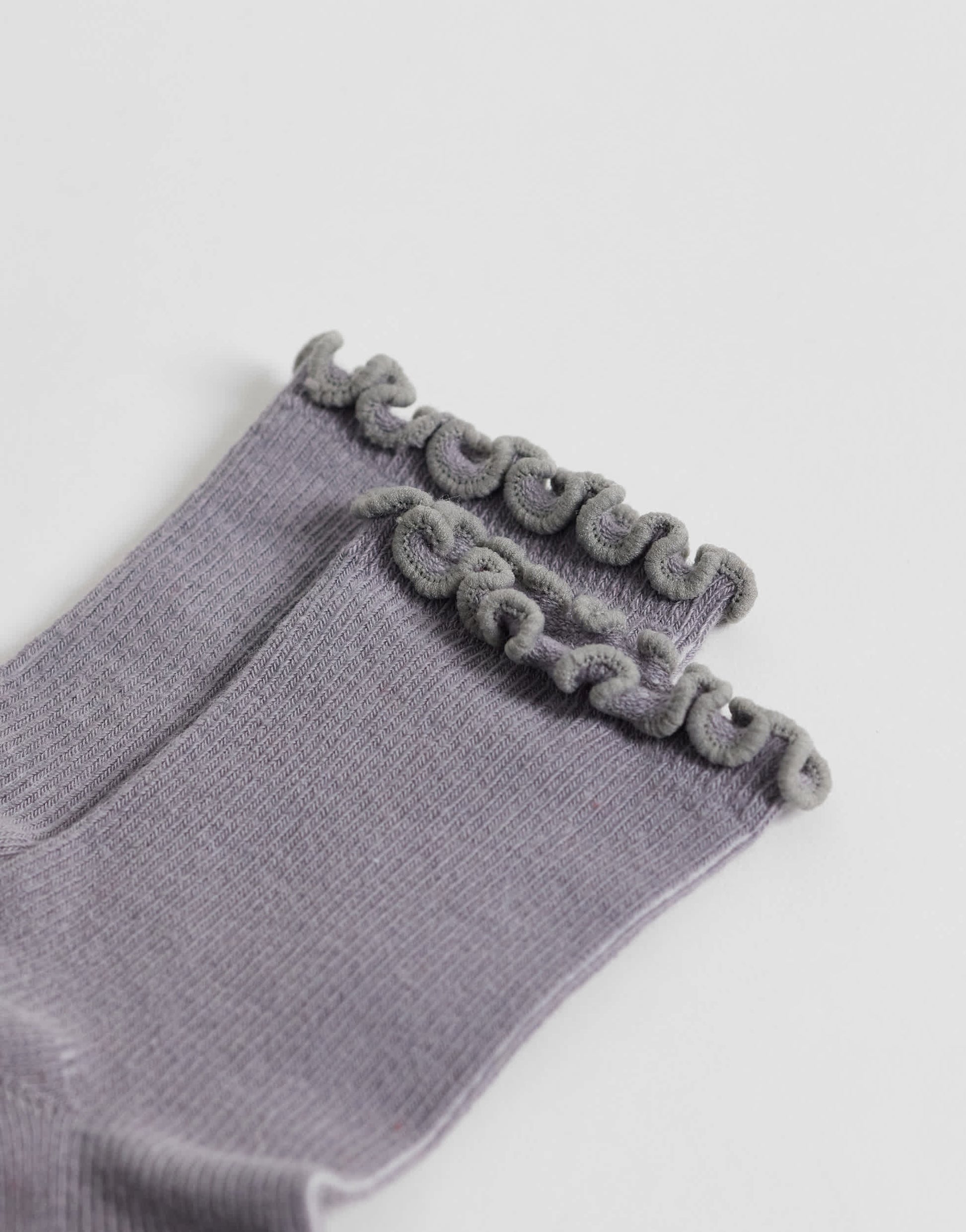 Topshop ribbed frill socks in grey