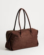 Topshop Tabby large suedette weekend bag in chocolate weave