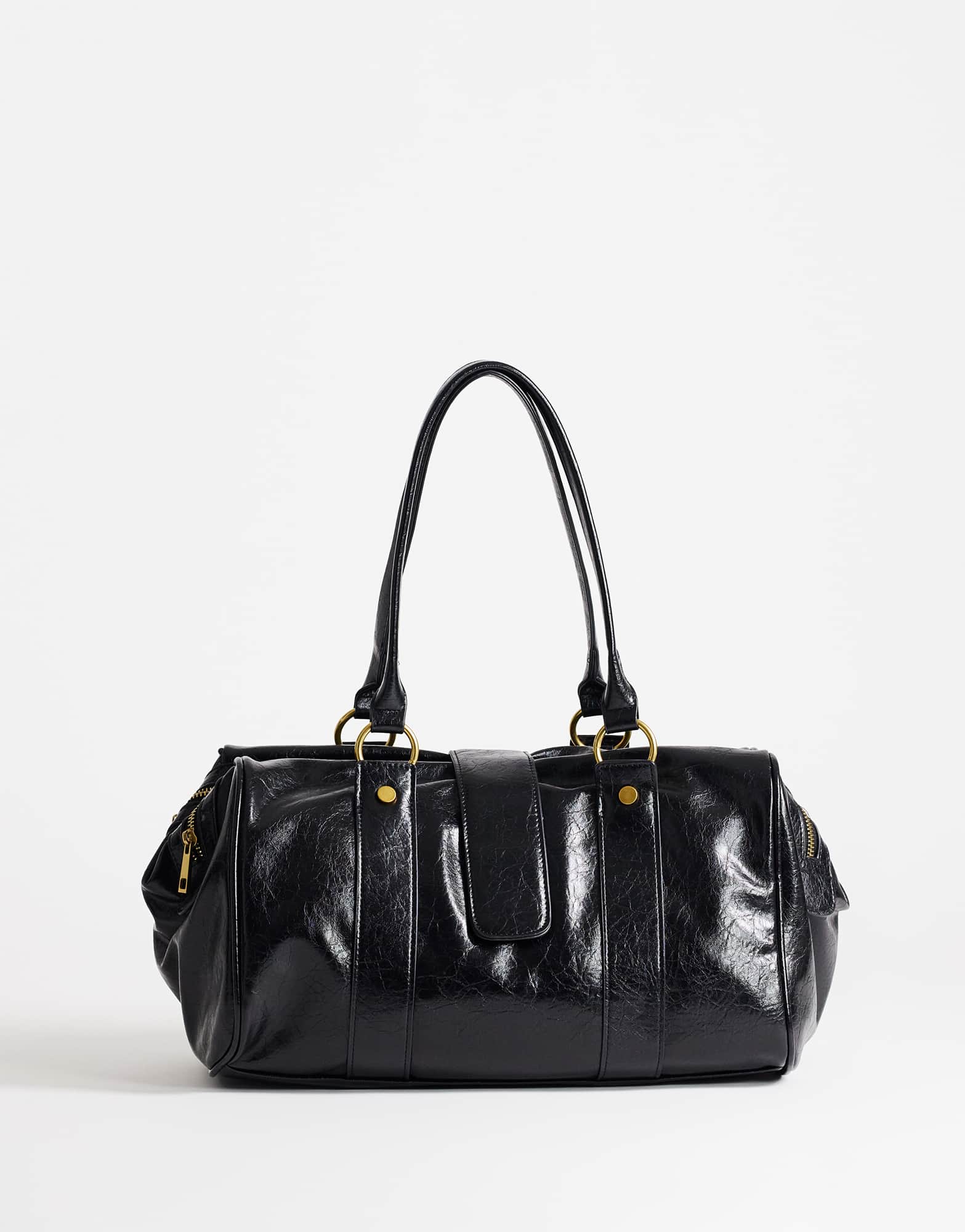 Topshop Star hardware detail bowler shoulder bag in black