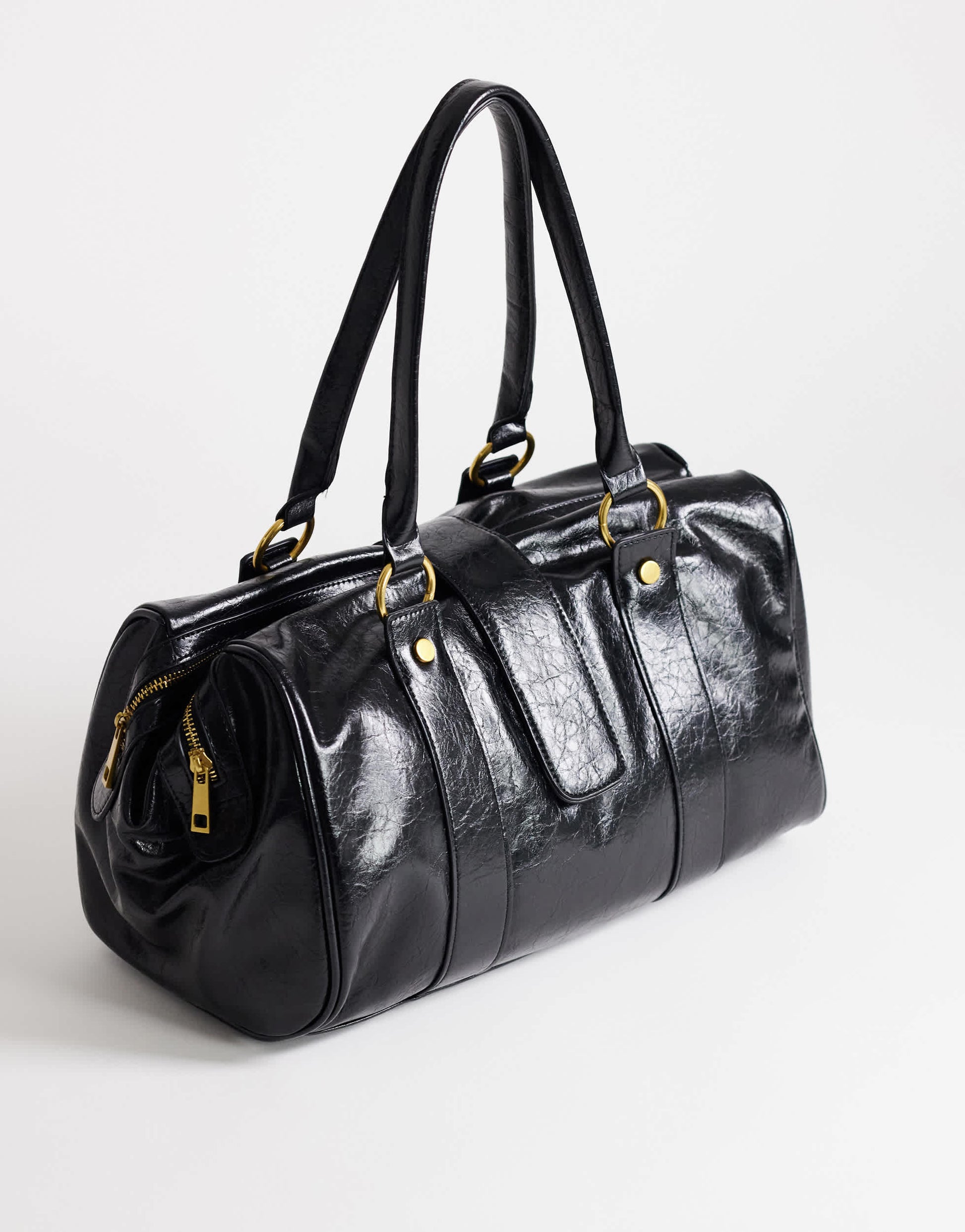 Topshop Star hardware detail bowler shoulder bag in black