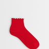 Topshop ribbed frill socks in red
