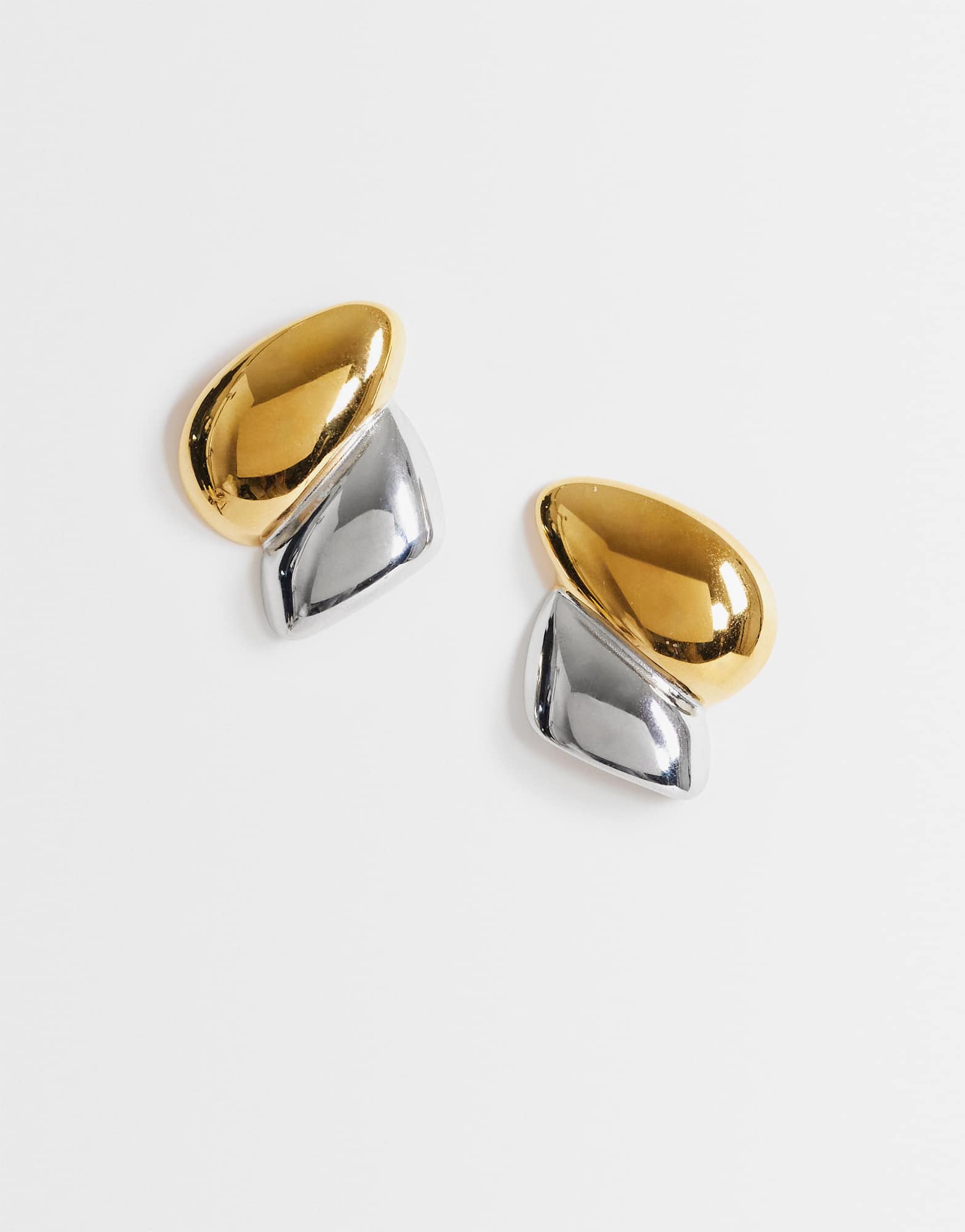 Topshop Danny waterproof stainless steel statement earrings in gold and silver