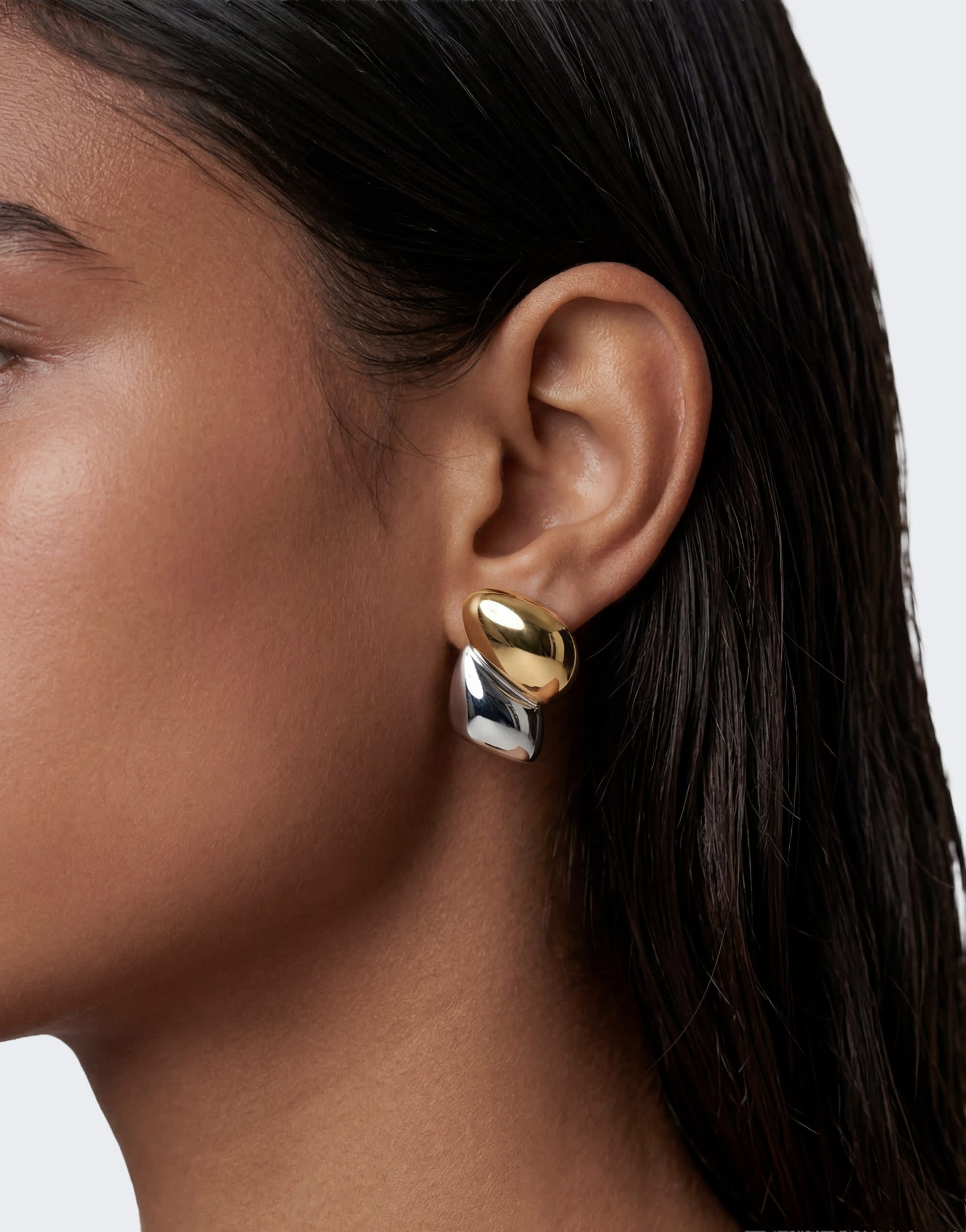 Topshop Danny waterproof stainless steel statement earrings in gold and silver