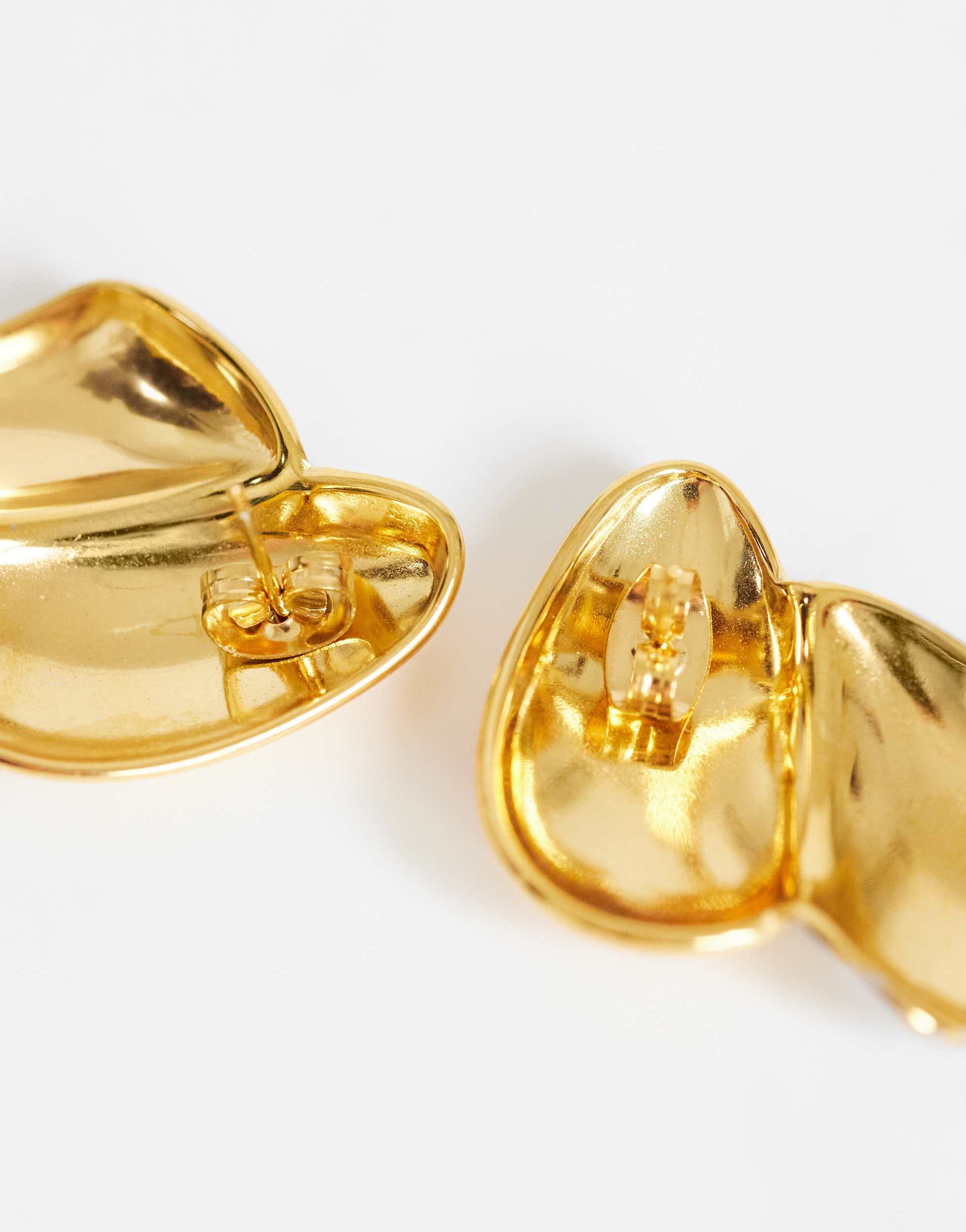 Topshop Danny waterproof stainless steel statement earrings in gold and silver
