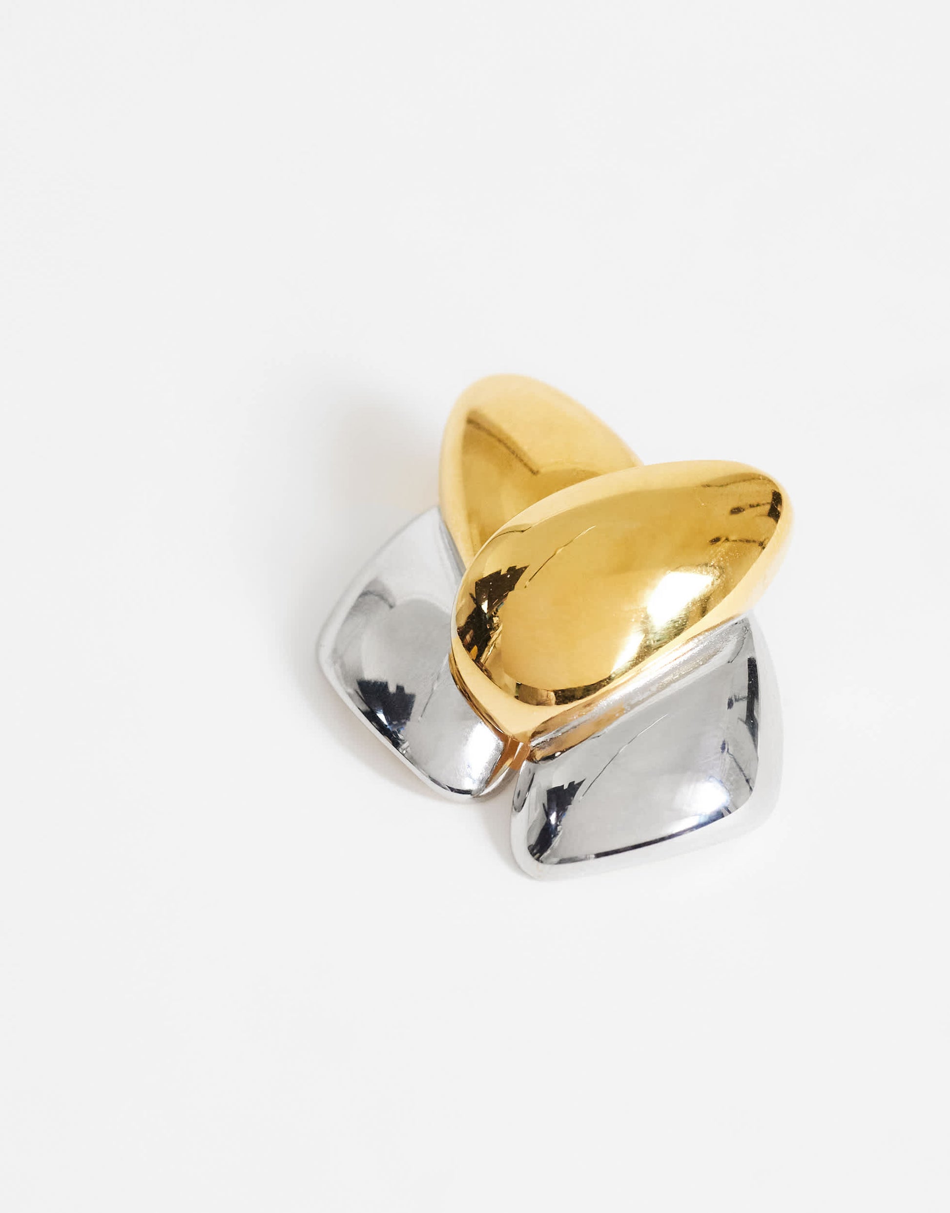 Topshop Danny waterproof stainless steel statement earrings in gold and silver