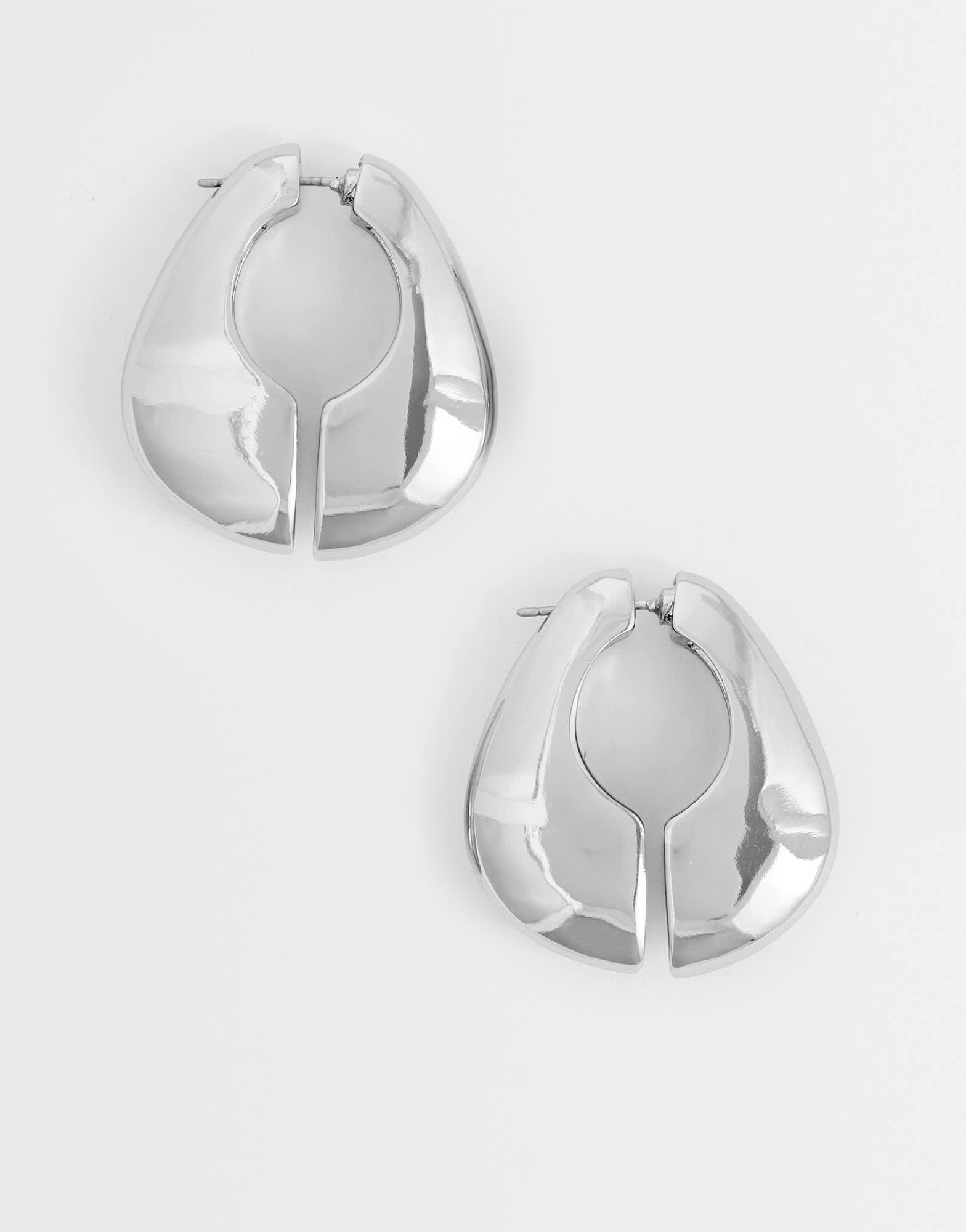 Topshop Declan hoop earrings in silver