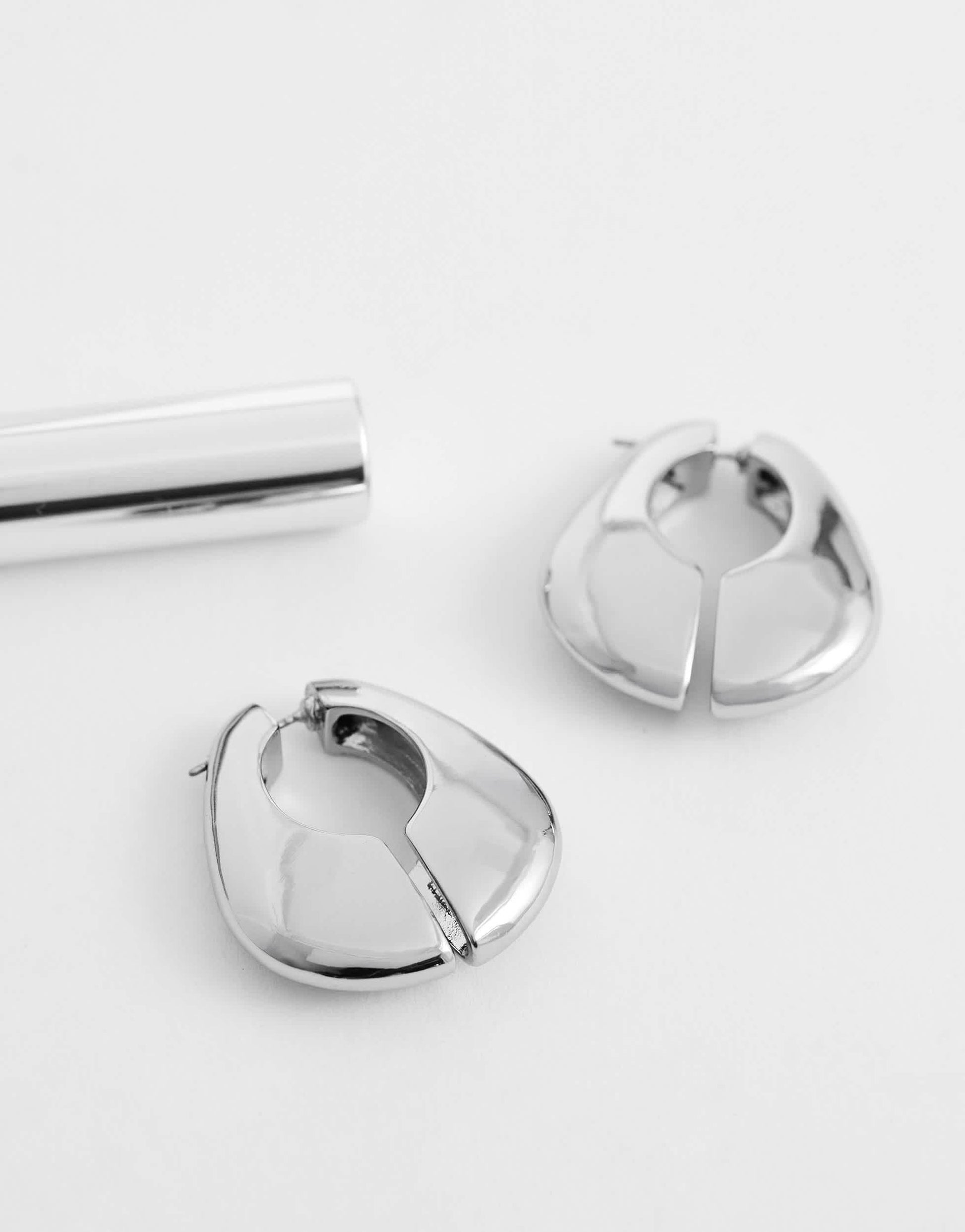 Topshop Declan hoop earrings in silver