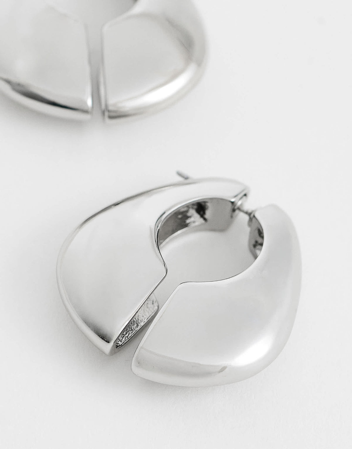 Topshop Declan hoop earrings in silver