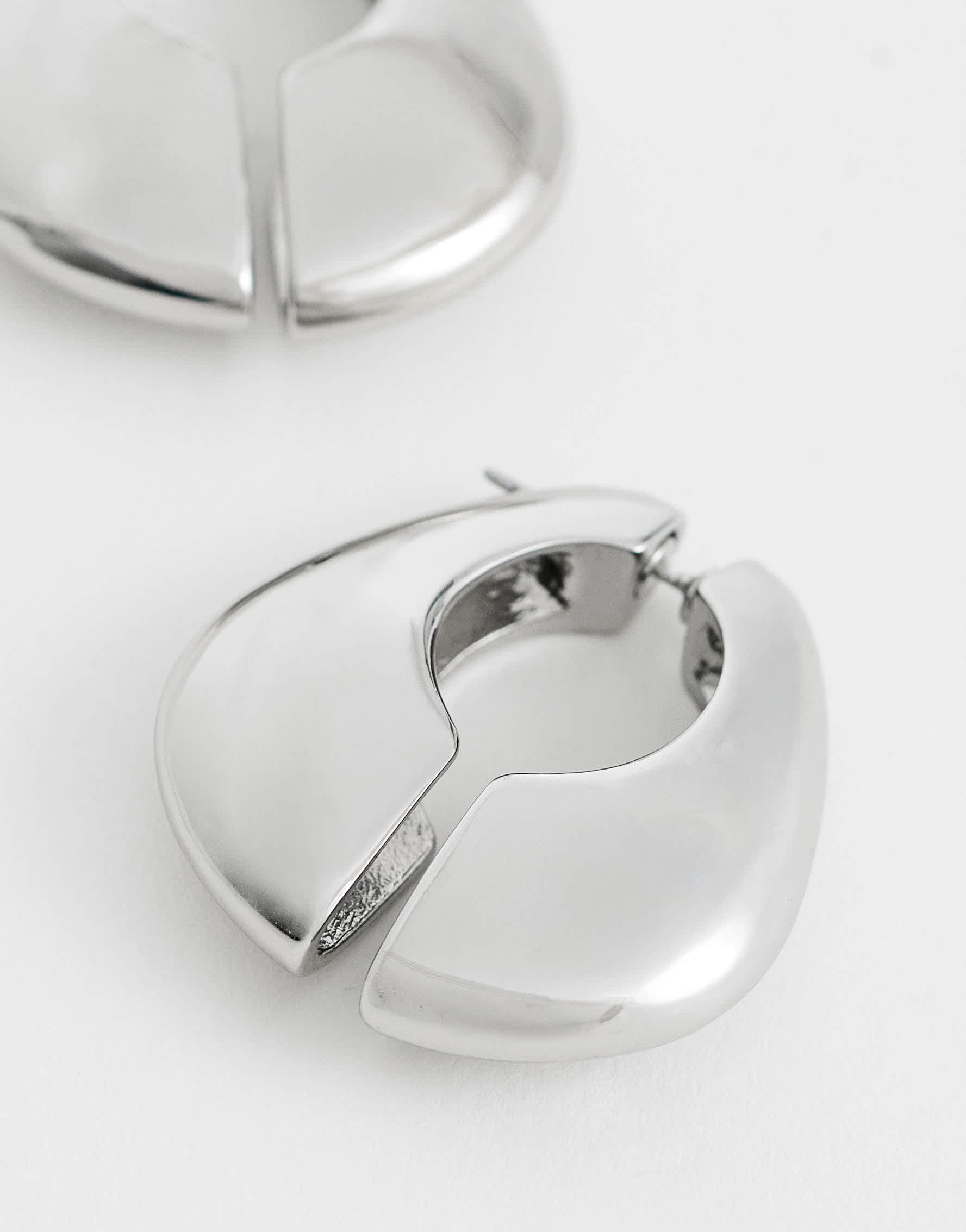 Topshop Declan hoop earrings in silver