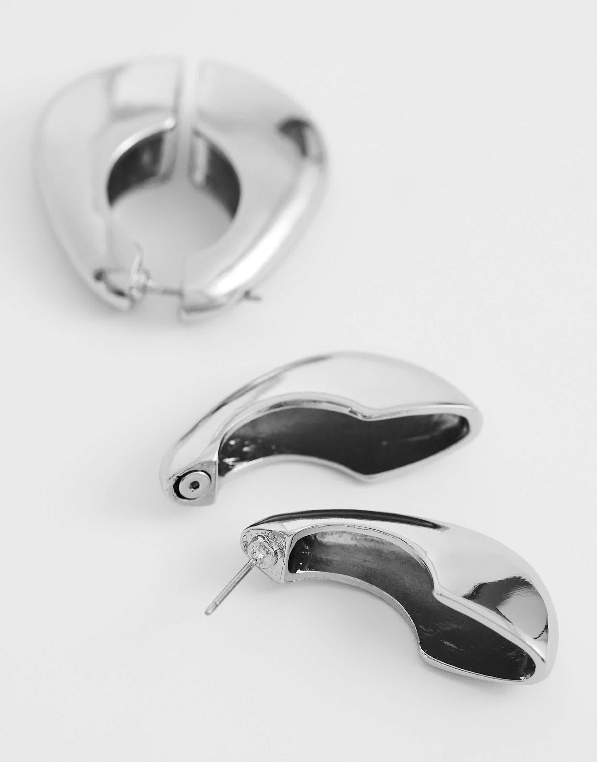 Topshop Declan hoop earrings in silver