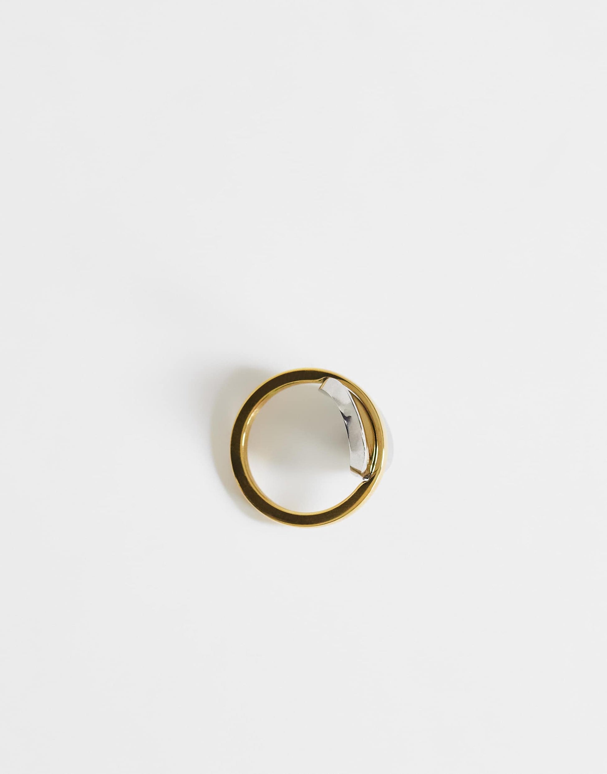 Topshop Ravi waterproof  stainless steel ring in silver with gold detail