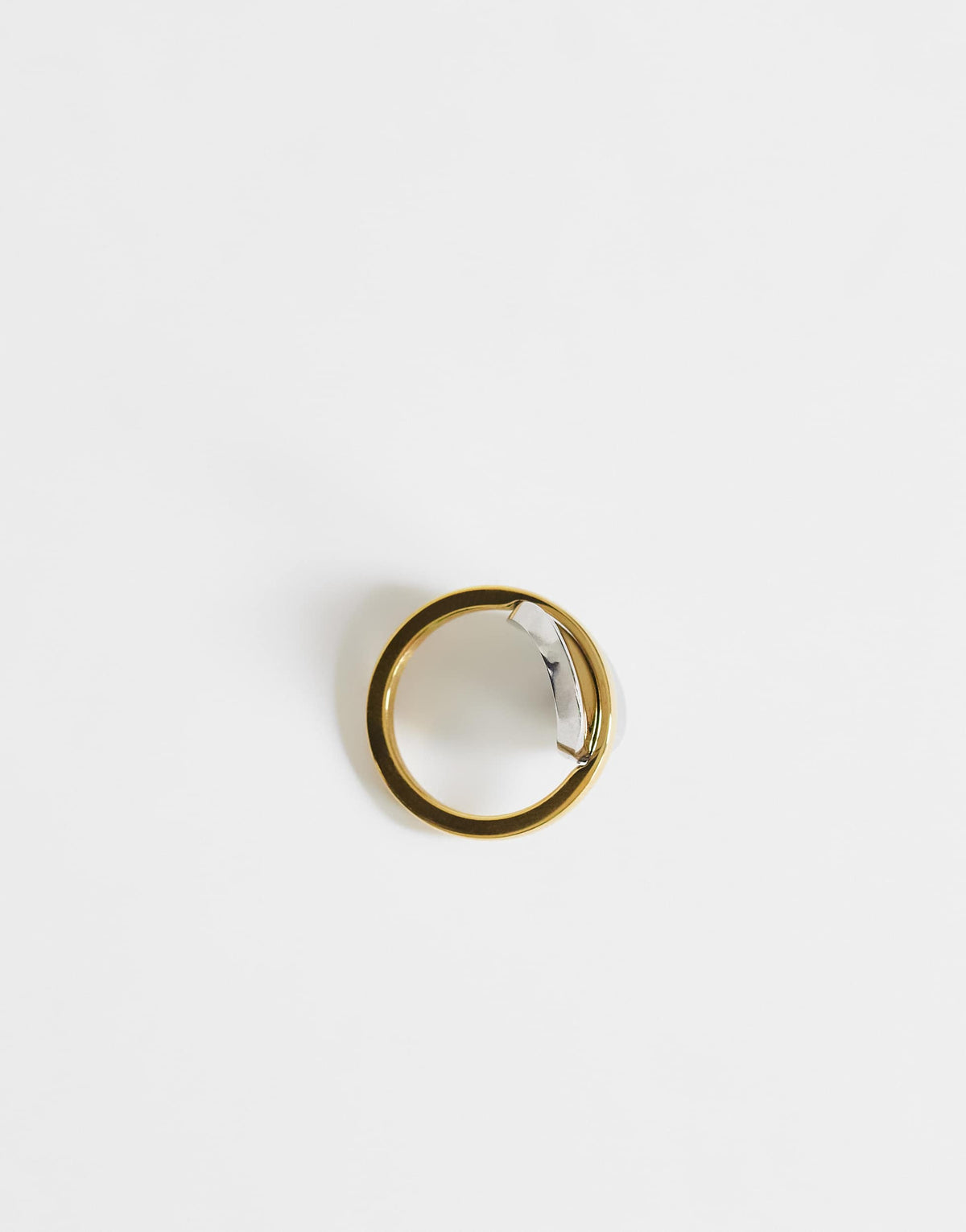 Topshop Ravi waterproof  stainless steel ring in silver with gold detail