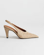 Topshop Arabella cone heel sling back high court shoe in taupe