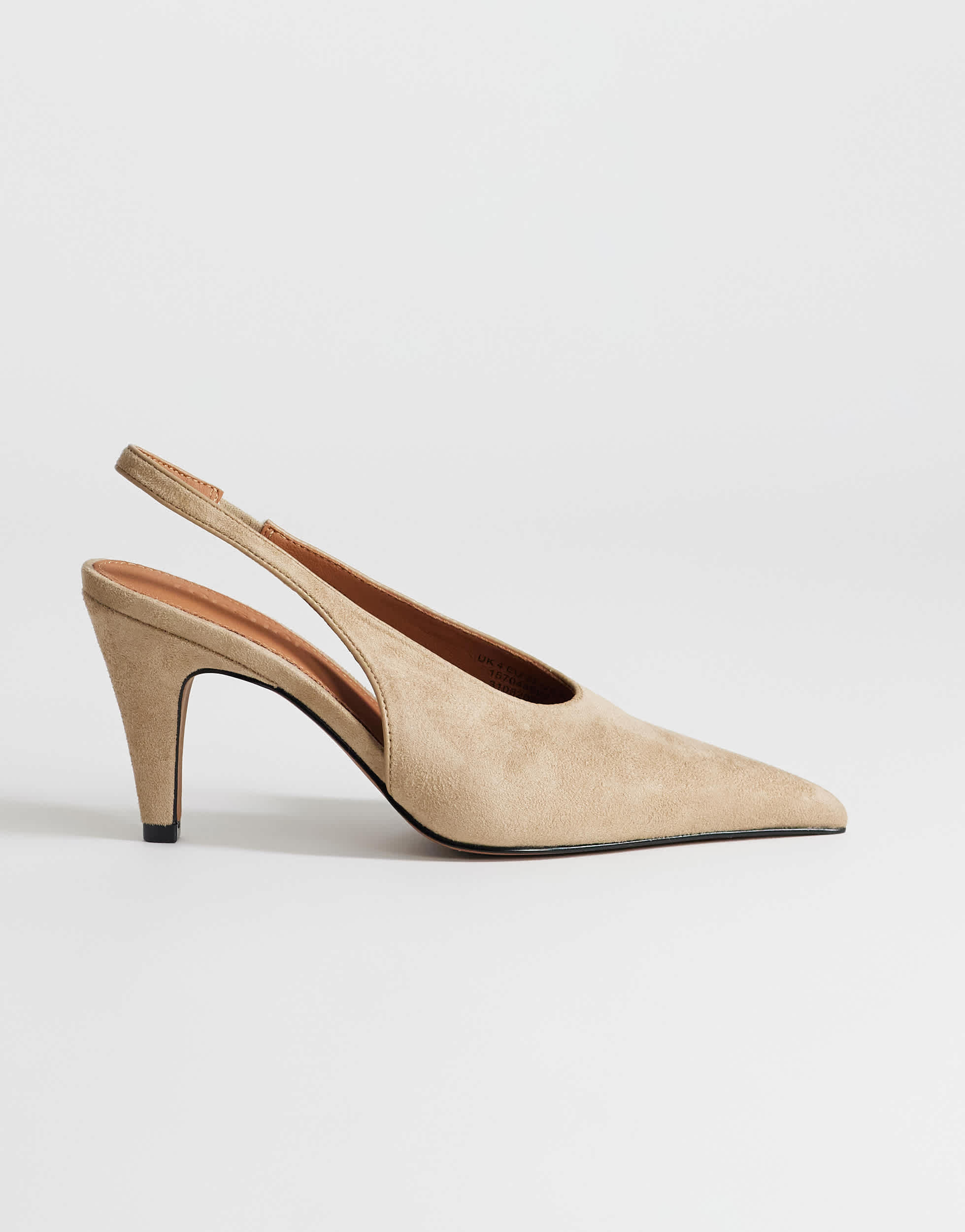 Topshop Arabella cone heel sling back high court shoe in taupe