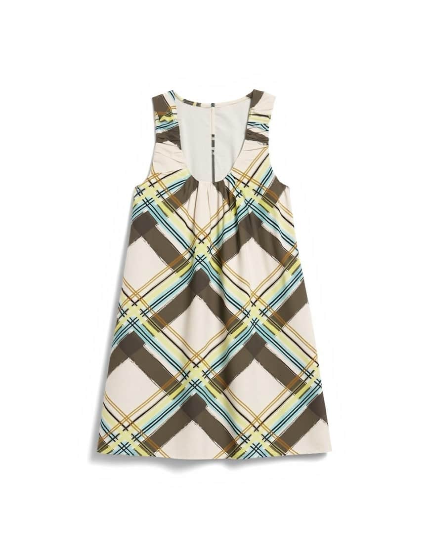 Topshop ruched neck mini dress in multi check print