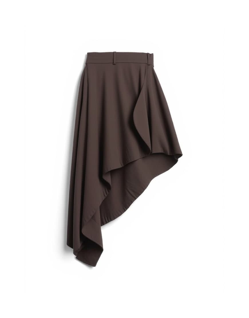 Topshop asymmetric mini skirt in chocolate
