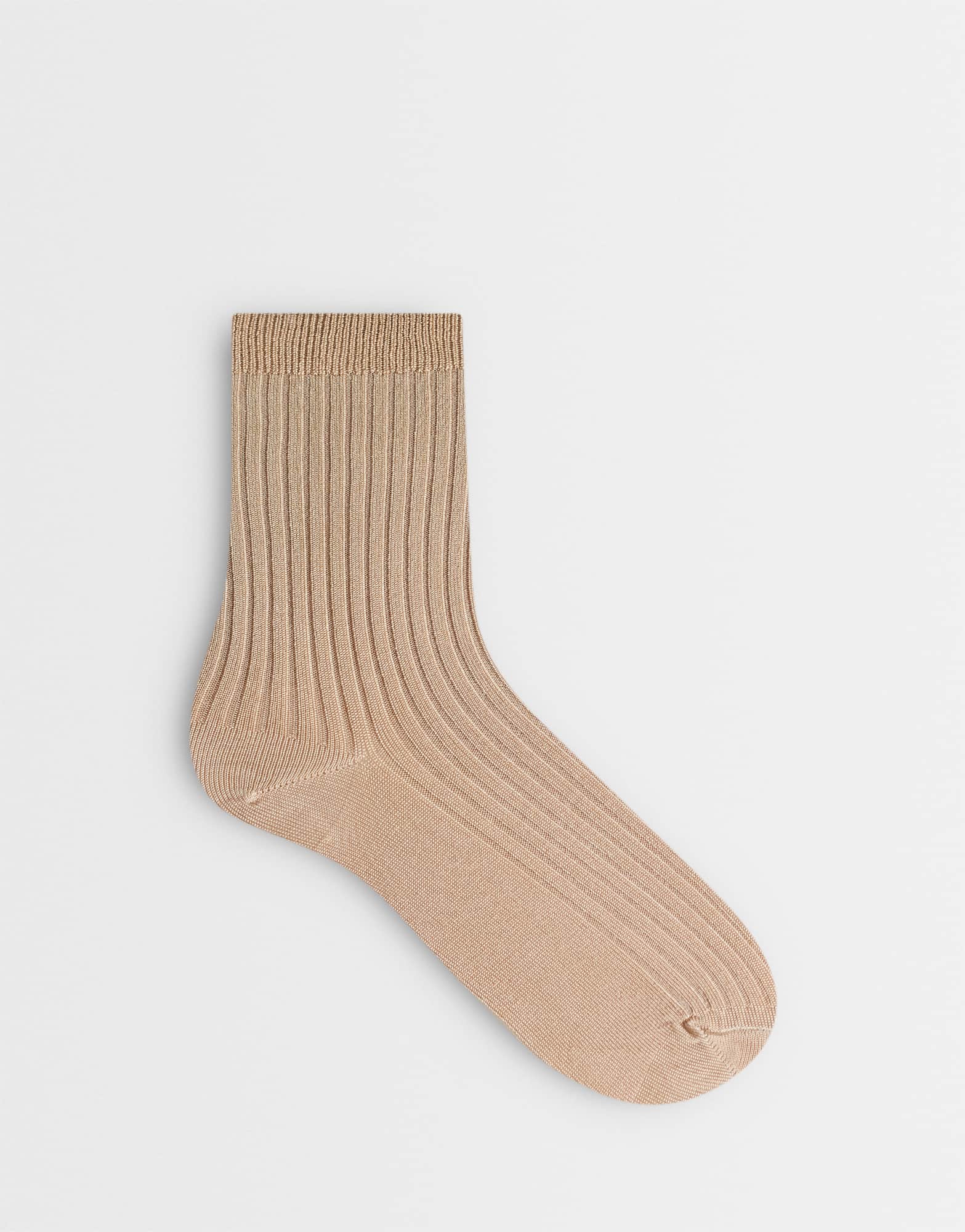 Topshop Lillie ribbed socks in taupe