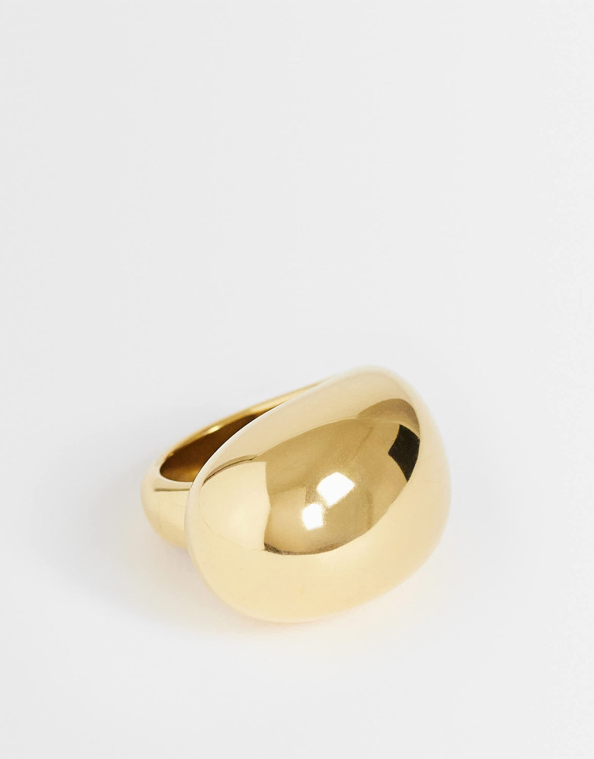 Topshop Roy waterproof stainless steel asymmetric ring in gold