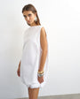 Topshop poplin bubble cape mini dress in white