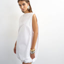 Topshop Popeline-Mini-Kleid im Bubble-Cape-Stil in Weiß