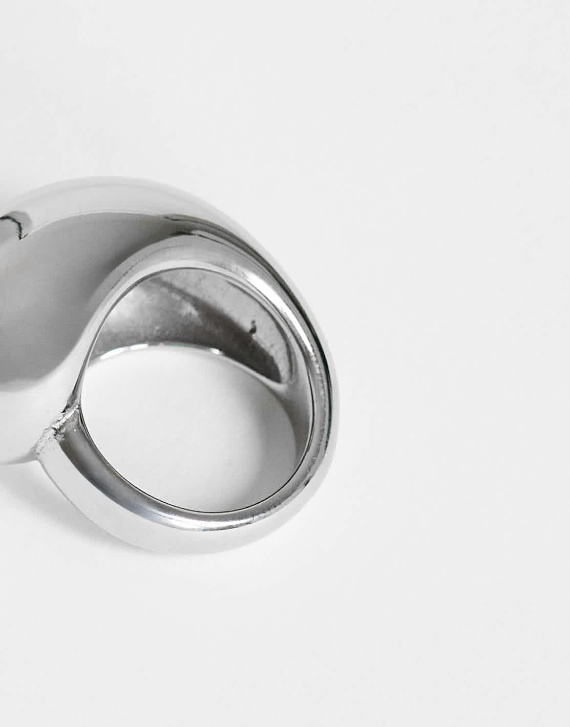 Topshop Roy waterproof stainless steel asymmetric ring in silver
