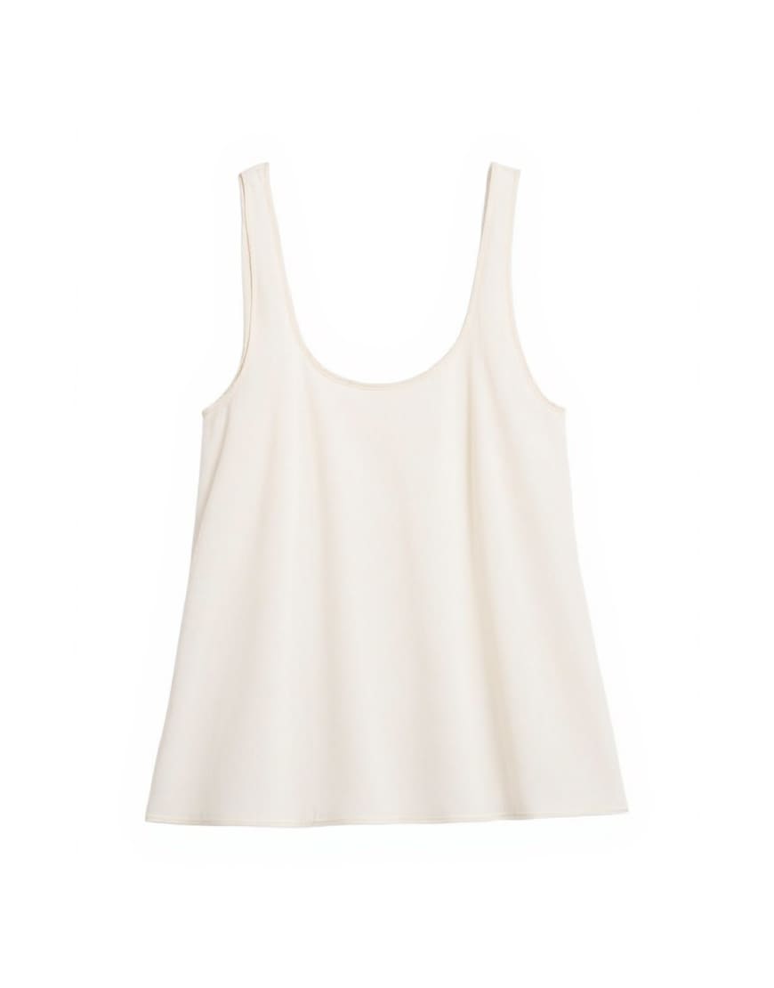 Topshop sleeveless organza scoop vest in oyster