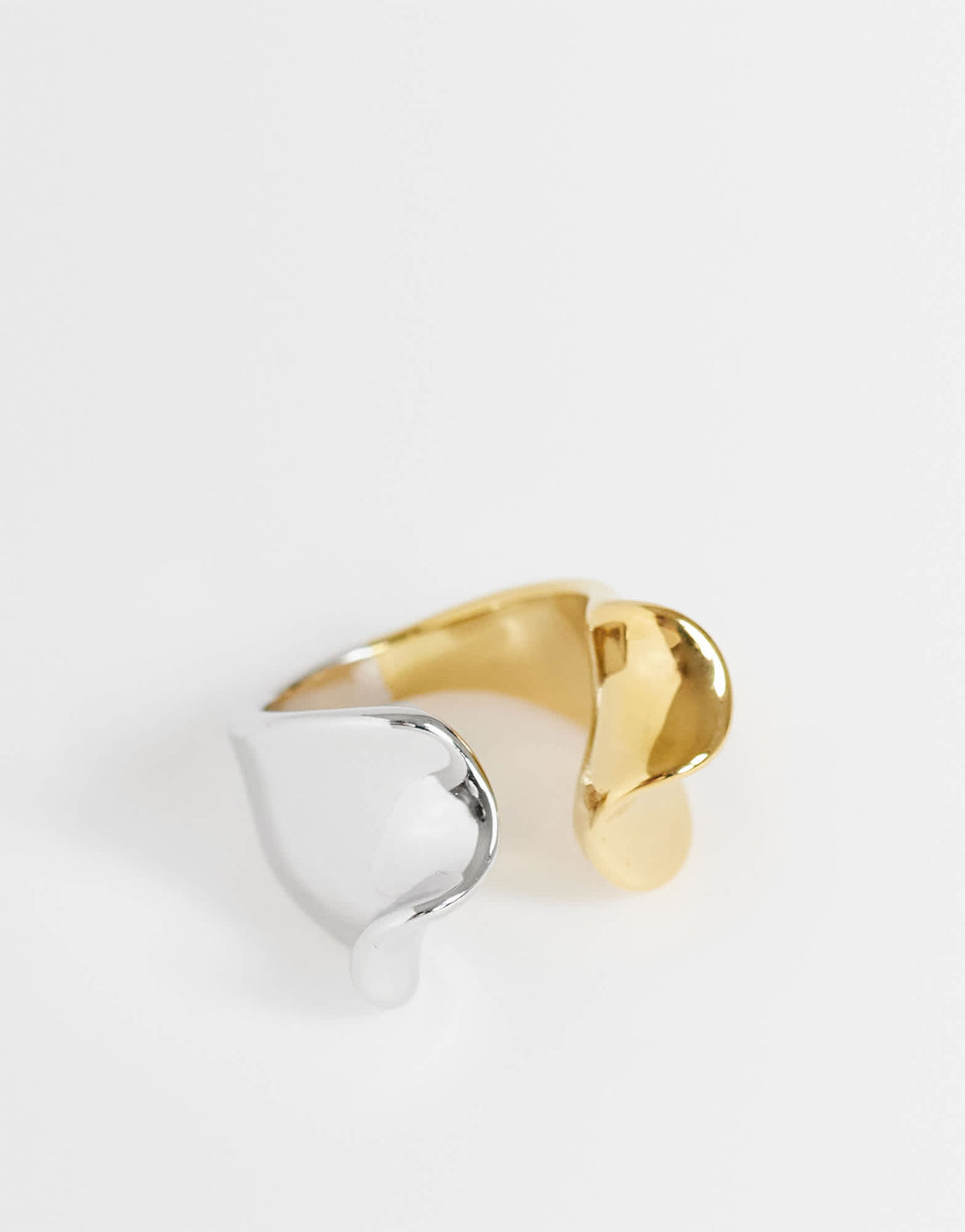 Topshop Rush waterproof stainless steel molten ring in silver and gold