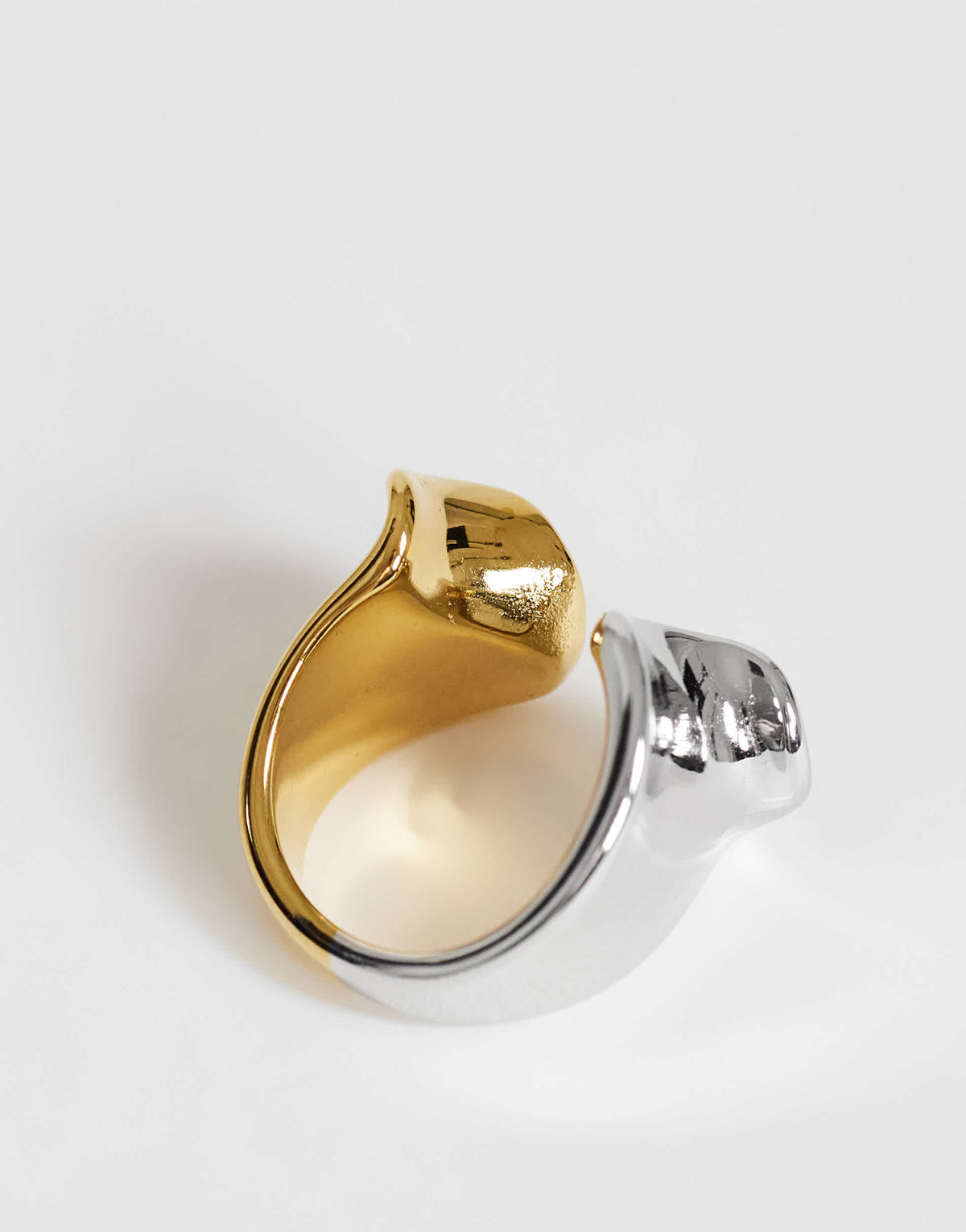 Topshop Rush waterproof stainless steel molten ring in silver and gold