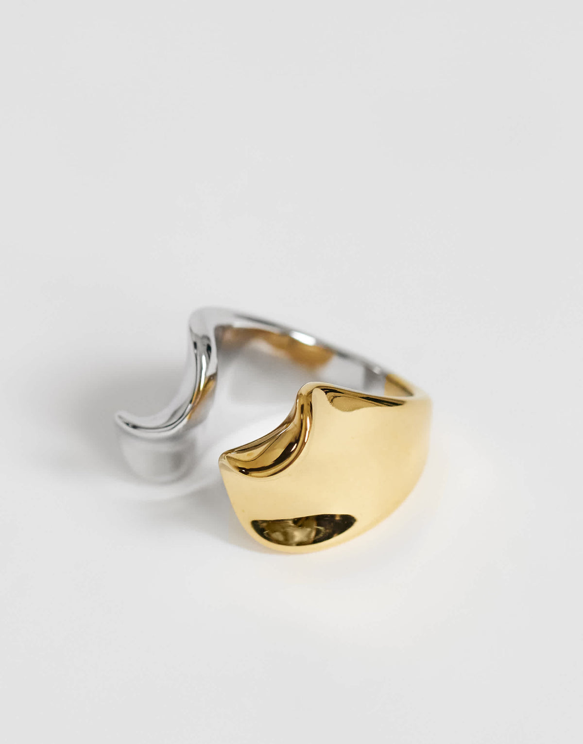 Topshop Rush waterproof stainless steel molten ring in silver and gold