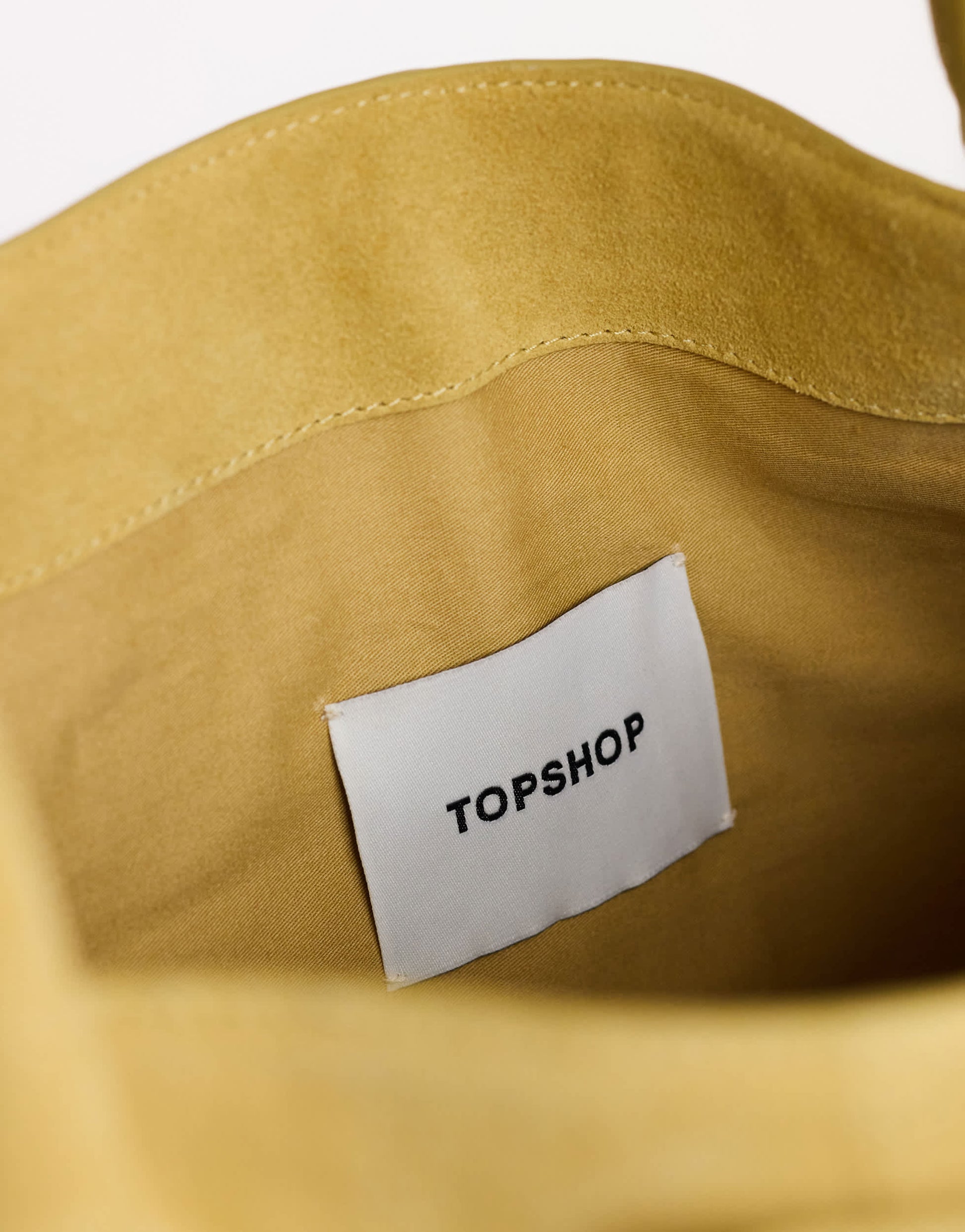 Topshop Tammy real suede belt detail tote bag in buttermilk