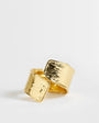 Topshop Rebecca waterproof hammered ring in gold