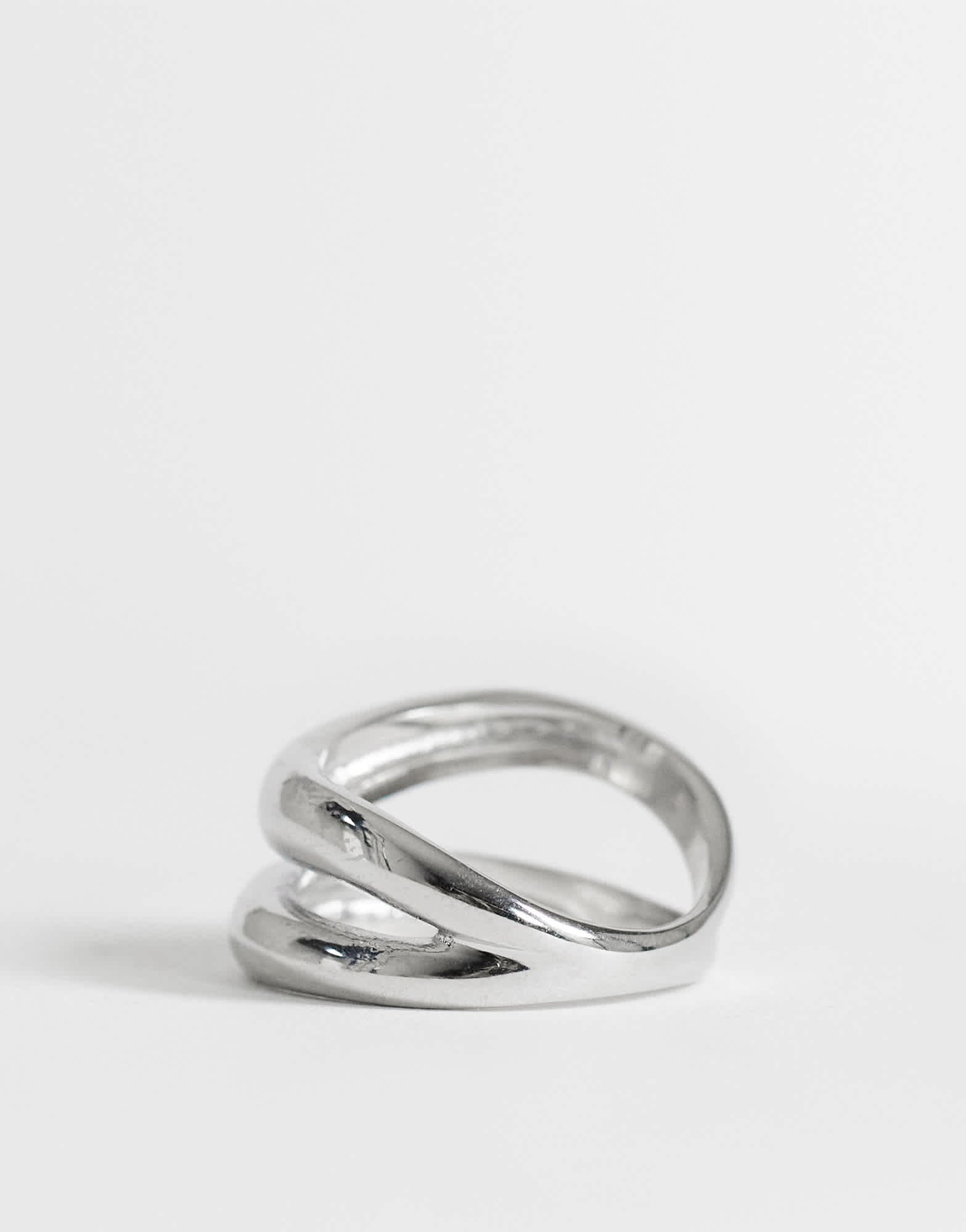 Topshop Rosie waterproof stainless steel ring in silver