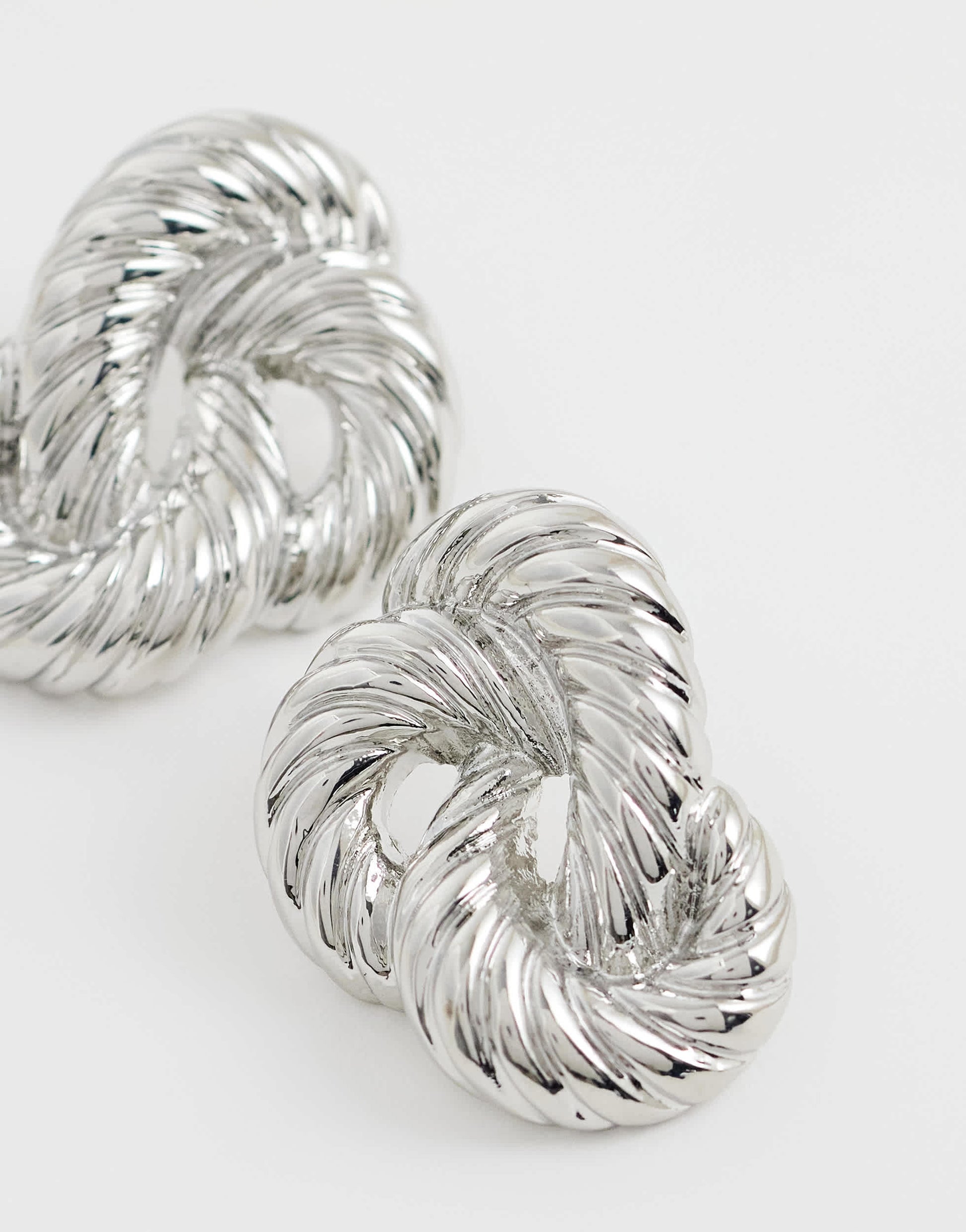 Topshop Dean asymmetric hoop earring in silver