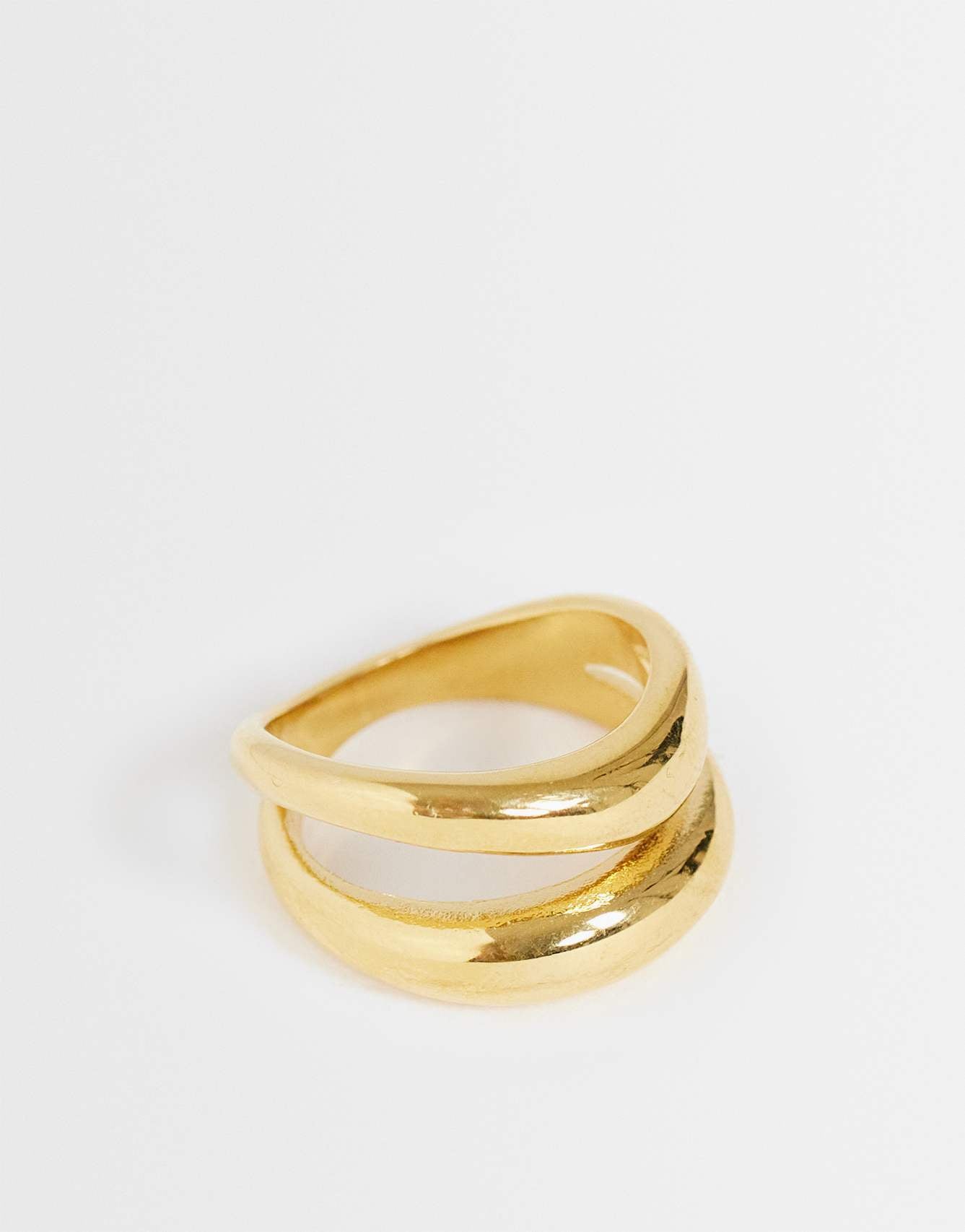 Topshop Rosie waterproof stainless steel ring in gold