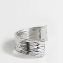 Topshop Rebecca waterproof hammered ring in silver